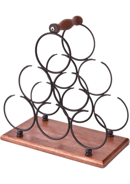 Santkuee Yığılmış Halka Şarap Rafı Demir Restoran Dekorasyon Şarap Rafı Yığılmış Şarap Rafı Şarap Şişesi Depolama Rafı Ev Dekorasyon A (Yurt Dışından)