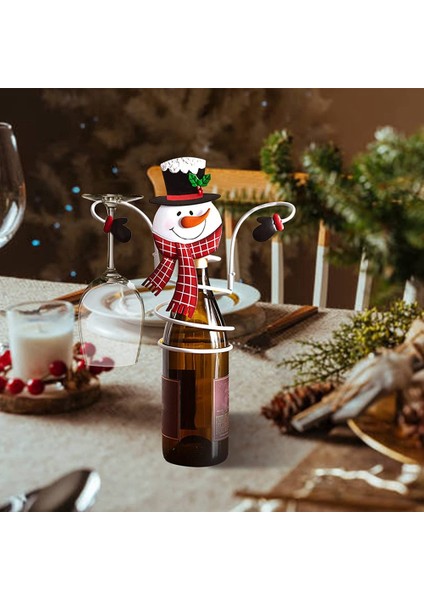 Santkuee Noel Şarap Şişesi ve Cam Tutucular Noel Organizatör Şarap Cam Raf Festivali Ev Mutfak Masaüstü Süslemeleri C (Yurt Dışından) fırsatları