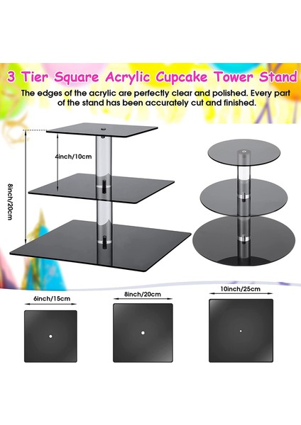Santkuee 2 Adet 3 Katlı Cupcake Standı Katmanlı Servis Tatlı Kek Tutucu, Düğün, Doğum Günü, Parti, Bebek Partisi ve Noel Için Mükemmel (Yurt Dışından) modelleri