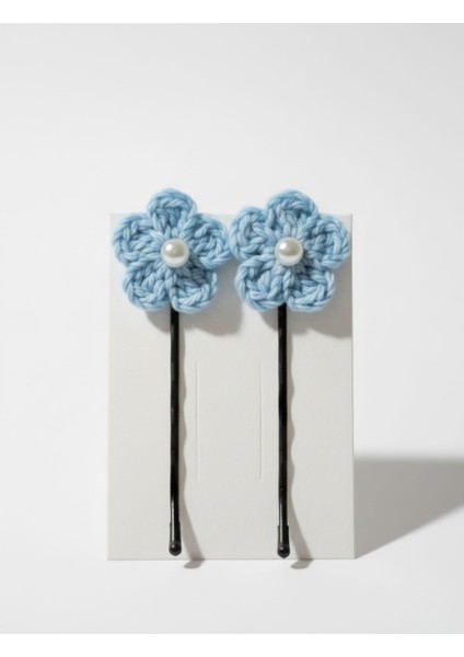 2 Adet El Yapımı Örgü Çiçekli Tel Toka modelleri