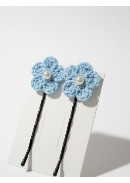 2 Adet El Yapımı Örgü Çiçekli Tel Toka fırsatları