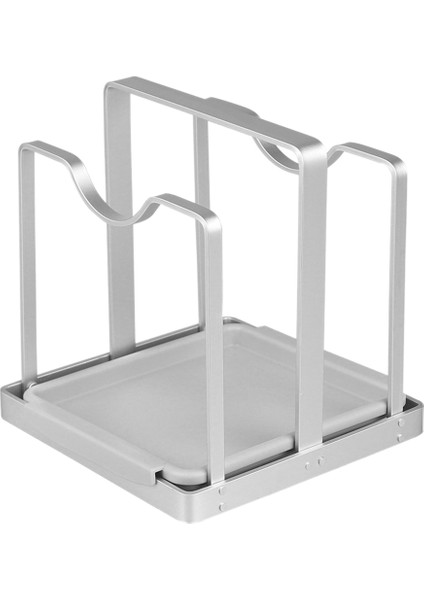 Santkuee Çok Fonksiyonlu Alüminyum Alaşımlı Tencere Kapağı Mutfak Bulaşıklık Depolama Kesme Tahtası Raf Çatal Bıçak Takımı Gümüş (Yurt Dışından)