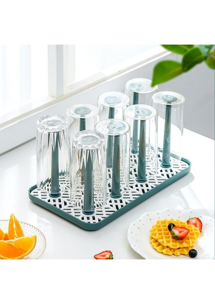 Santkuee Su Bardağı Rafı Toz Geçirmez Bardak Kurutma Rafı Çok Fonksiyonlu Plastik Drenaj Cam Bardak Tutucu Standı Temizlemesi Kolay B (Yurt Dışından) fırsatları