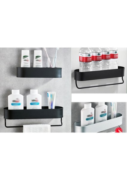 Santkuee Banyo Rafı Duvara Monte Raflar Banyo Havlusu Tutucu Duş Depolama Sepeti Mutfak Banyo Organizatör-D (Yurt Dışından) fırsatları