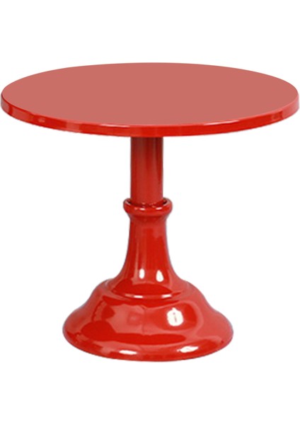 Santkuee Metal Demir Kek Standı Yuvarlak Kaide Tatlı Tutucu Cupcake Vitrin Doğum Günü Düğün Partisi Için Bakeware (Kırmızı M) (Yurt Dışından)