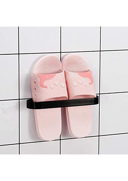 Santkuee Deliksiz Ayakkabı Rafı Duvara Monte Alan Alüminyum Ayakkabı Depolama Rafı Banyo Rafı, Siyah (Yurt Dışından) fiyatları