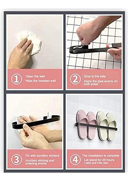 Santkuee Deliksiz Ayakkabı Rafı Duvara Monte Alan Alüminyum Ayakkabı Depolama Rafı Banyo Rafı, Siyah (Yurt Dışından) modelleri