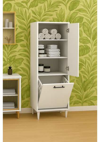 Orkide 2 Kapaklı Kirli Çamaşır Sepeti Dolabı 60X150