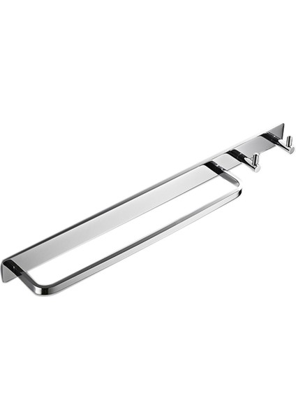 Santkuee Banyo Tüm Bronz Havlu Askısı Banyo Duvar Asılı Tek Kutuplu Havlu Askısı Iskandinav Banyo Duvar Raf Kanca Gümüş (Yurt Dışından)