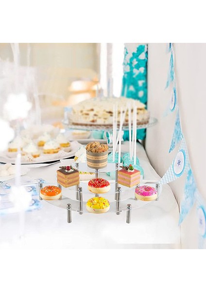 Santkuee Şeffaf Çıkarılabilir Akrilik Kek Ekran Standı Yuvarlak Kek Tutucu Düğün Doğum Günü Partisi Dekorasyon (Yurt Dışından) modelleri