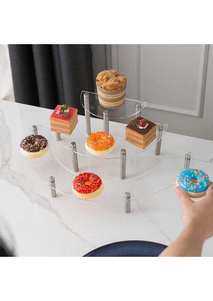 Santkuee Şeffaf Çıkarılabilir Akrilik Kek Ekran Standı Yuvarlak Kek Tutucu Düğün Doğum Günü Partisi Dekorasyon (Yurt Dışından) fırsatları
