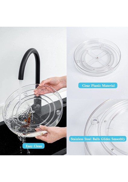 Santkuee Depolama Dolabı Pikap-2 Parça 10.6 Inç Şeffaf Döner Baharat Rafı Depolama Mutfak Yemek Masası Kiler (Yurt Dışından) fiyatları