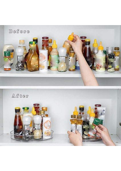 Santkuee Depolama Dolabı Pikap-2 Parça 10.6 Inç Şeffaf Döner Baharat Rafı Depolama Mutfak Yemek Masası Kiler (Yurt Dışından) modelleri