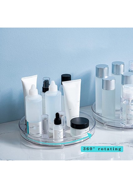 Santkuee Depolama Dolabı Pikap-2 Parça 10.6 Inç Şeffaf Döner Baharat Rafı Depolama Mutfak Yemek Masası Kiler (Yurt Dışından) fırsatları