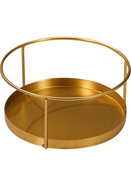 Santkuee Altın Metal Makyaj Organizatör Raf Depolama Sepeti Yuvarlak Tel Vanity Organizatör Raf Dresser Banyo Için 21X9.5 cm (Yurt Dışından)
