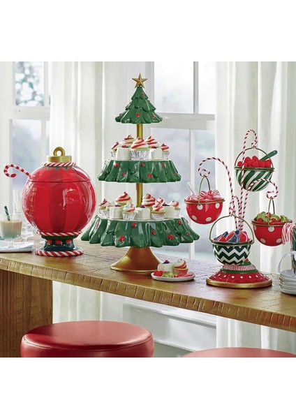 Santkuee Noel Aperatif Standı Reçine Yemek Servis Tepsisi Cupcake Tutucu Kase Noel Masa Dekorasyon Süsler Aperatif Raf A (Yurt Dışından) fiyatları