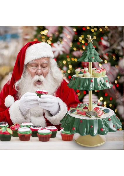 Santkuee Noel Aperatif Standı Reçine Yemek Servis Tepsisi Cupcake Tutucu Kase Noel Masa Dekorasyon Süsler Aperatif Raf A (Yurt Dışından) fırsatları