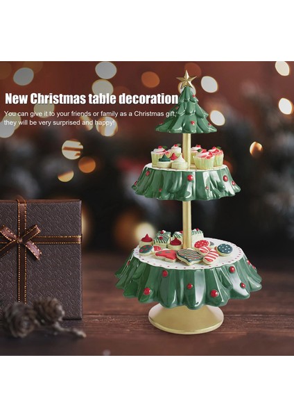 Santkuee Noel Aperatif Standı Reçine Yemek Servis Tepsisi Cupcake Tutucu Kase Noel Masa Dekorasyon Süsler Aperatif Raf A (Yurt Dışından) indirimleri