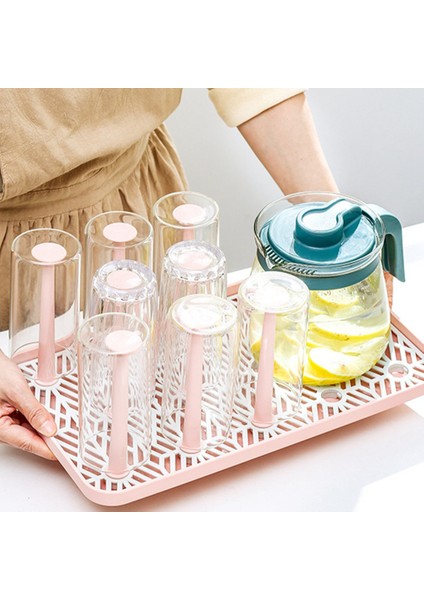 Santkuee Su Bardağı Rafı Çay Tepsisi Depolama Çay Bardağı Baş Aşağı Drenaj Rafı Drenaj Fincan Rafı Mutfak Depolama Rafı (Pembe) (Yurt Dışından) indirimleri