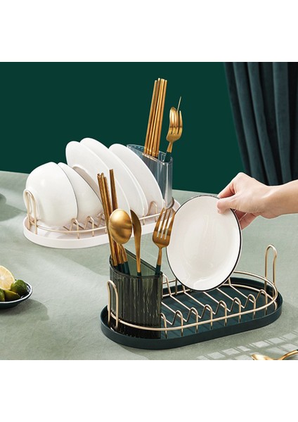 Santkuee Mutfak Ev Lavabo Rafı Avrupa Tarzı Yemek Tabağı Drenaj Rafı Sofra Bıçak ve Çatal Depolama Rafı (Koyu Yeşil) (Yurt Dışından) modelleri