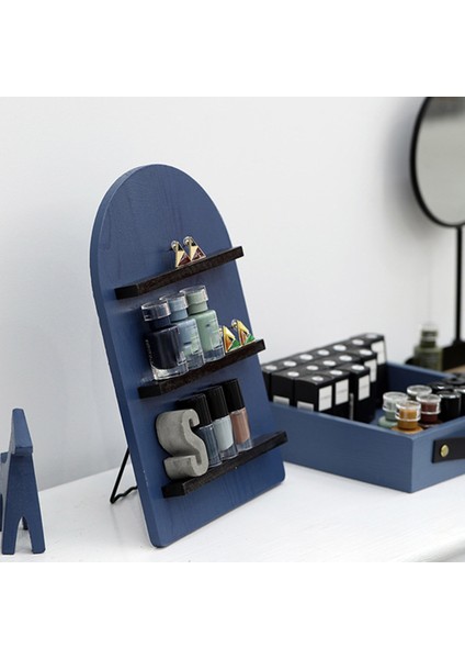 Santkuee Kemerli Esansiyel Yağı Vitrin Tatlı Rafı Morandi Renkli Kozmetik Depolama Rafı Masaüstü Rafı (Bej Sarı) (Yurt Dışından) fırsatları