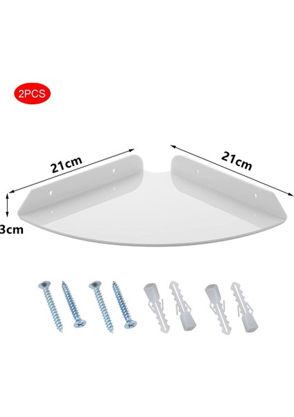 Santkuee 2 Adet Akrilik Köşe Raf Yüzen Duvar Depolama Rafı Ekran Hoparlör Organizatör Yatak Odası Mutfak Depolama Tutucu, Beyaz (Yurt Dışından) fiyatları