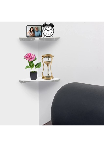 Santkuee 2 Adet Akrilik Köşe Raf Yüzen Duvar Depolama Rafı Ekran Hoparlör Organizatör Yatak Odası Mutfak Depolama Tutucu, Beyaz (Yurt Dışından) modelleri