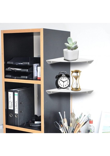 Santkuee 2 Adet Akrilik Köşe Raf Yüzen Duvar Depolama Rafı Ekran Hoparlör Organizatör Yatak Odası Mutfak Depolama Tutucu, Beyaz (Yurt Dışından) indirimleri