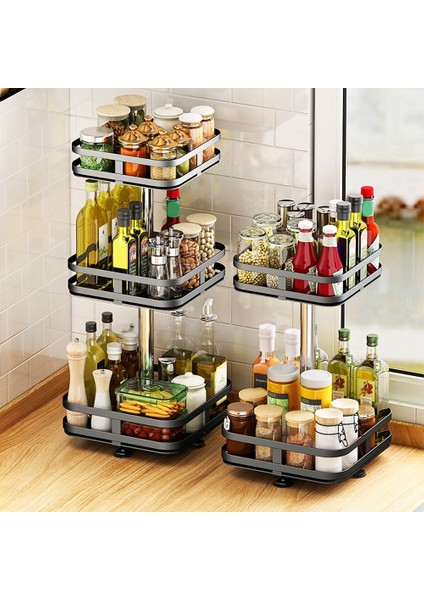 Santkuee Dönebilen Mutfak Baharat Konteyner Rafı Kavanoz Organizatör Tezgah Köşe Şişe Rafı Baharat Rafı Mutfak Depolama Raf S (Yurt Dışından) modelleri