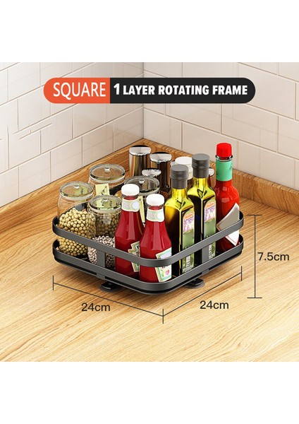 Santkuee Dönebilen Mutfak Baharat Konteyner Rafı Kavanoz Organizatör Tezgah Köşe Şişe Rafı Baharat Rafı Mutfak Depolama Raf S (Yurt Dışından) fırsatları