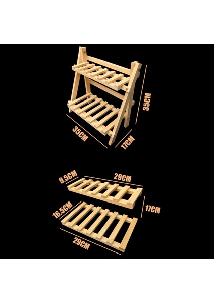 Santkuee Ahşap Çift Katmanlı Mutfak Rafı Ev Depolama Organizasyon Masa Raf Odası Aksesuarları Banyo Baharatlık B (Yurt Dışından) modelleri