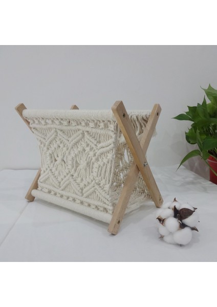 Santkuee Boho Dergilik, Dekoratif Makrome Kitaplar Dergiler Rafı, Havlu Saklama Sepeti, Rustik Ev Yatak Odası Dekoru (Yurt Dışından) fiyatları