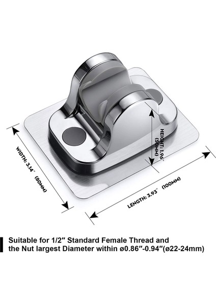 Santkuee Duş Başlığı Tutucu-Yapışkanlı El Duş Başlığı Tutucu Su Geçirmez ve Açı Ayarlanabilir Duvara Monte Duş Braketi (Yurt Dışından) fiyatları