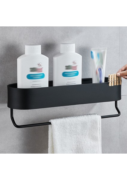 Santkuee Banyo Rafı Duvara Monte Raflar Banyo Havlusu Tutucu Duş Depolama Sepeti Mutfak Banyo Organizatör-A (Yurt Dışından) indirimleri