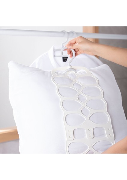 Santkuee Asılı Yastık Tutucu Kuru Yastık Rafı Çok Kullanımlı Kurutma Oyuncak Bebek Rafı Ayarlanabilir Balkon Elbise Tutucu Katlanabilir Askı (Yurt Dışından) modelleri