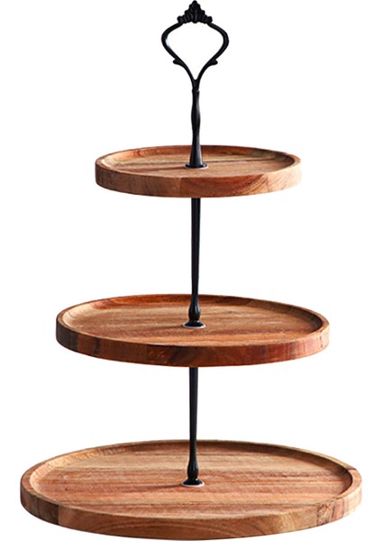 Santkuee 1 Adet Üç Katmanlı Tatlı Tepsileri Çok Fonksiyonlu Ahşap Meyve Yemekleri ve Oturma Odası Şeker Tepsileri ve Ev Dekorasyon (Yurt Dışından)