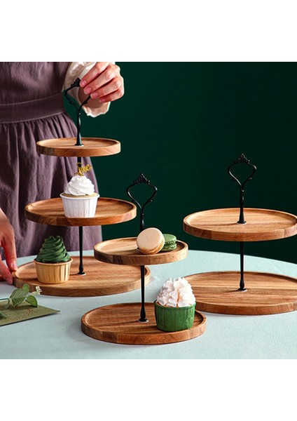 Santkuee 1 Adet Üç Katmanlı Tatlı Tepsileri Çok Fonksiyonlu Ahşap Meyve Yemekleri ve Oturma Odası Şeker Tepsileri ve Ev Dekorasyon (Yurt Dışından) fiyatları