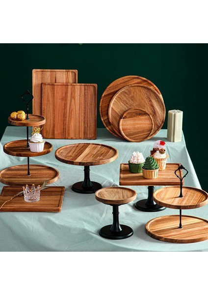 Santkuee 1 Adet Üç Katmanlı Tatlı Tepsileri Çok Fonksiyonlu Ahşap Meyve Yemekleri ve Oturma Odası Şeker Tepsileri ve Ev Dekorasyon (Yurt Dışından) modelleri