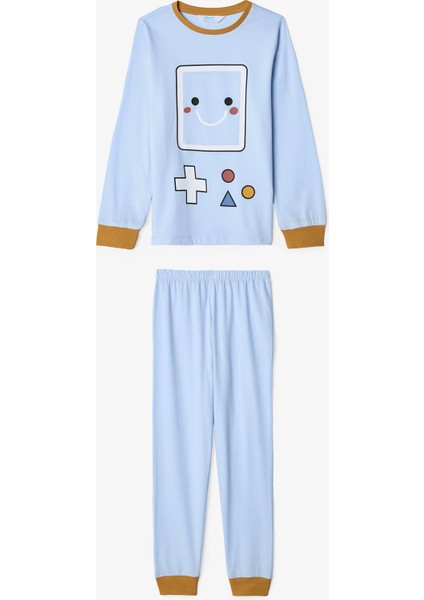 Erkek Çocuk Let's Play Oyun Desenli Pamuklu Uzun Kollu 2'li Pijama Takımı