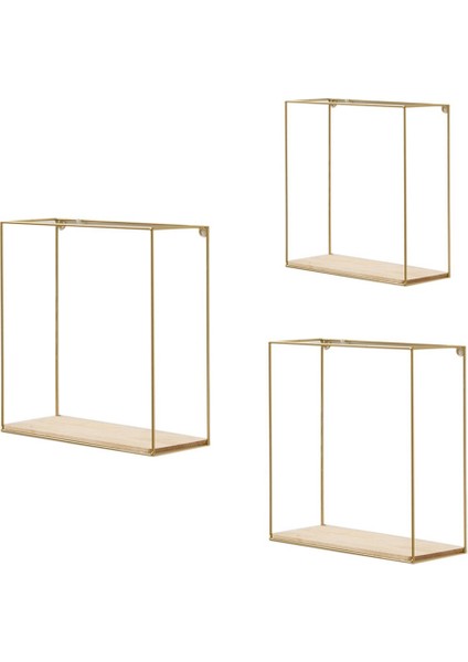 Santkuee Duvara Monte Raf Kare Demir Standı Oturma Odası Yatak Odası Dekoratif Kitap Saksı Sergileme Rafları Ev Aksesuarları A (Yurt Dışından)