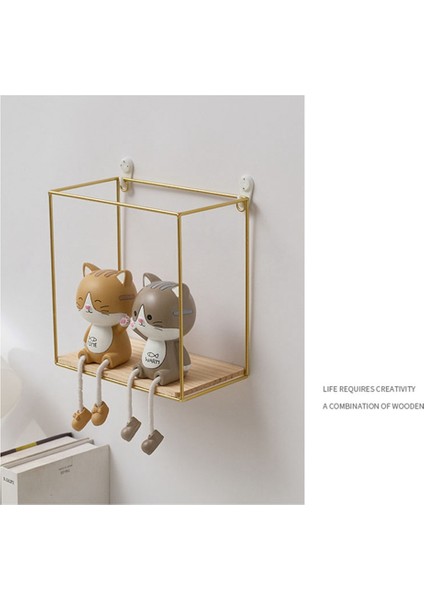 Santkuee Duvara Monte Raf Kare Demir Standı Oturma Odası Yatak Odası Dekoratif Kitap Saksı Sergileme Rafları Ev Aksesuarları A (Yurt Dışından) fırsatları