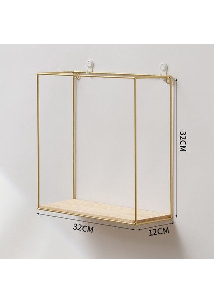 Santkuee Duvara Monte Raf Kare Demir Standı Oturma Odası Yatak Odası Dekoratif Kitap Saksı Sergileme Rafları Ev Aksesuarları A (Yurt Dışından) indirimleri