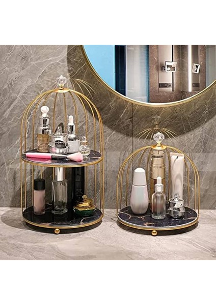 Santkuee Demir Sanat Iskandinav Kuş Kafesi Raf Ruj Parfüm Kozmetik Cilt Bakım Ürünü Depolama Rafı Bitirme Masa Raf Siyah 23 cm (Yurt Dışından) fiyatları