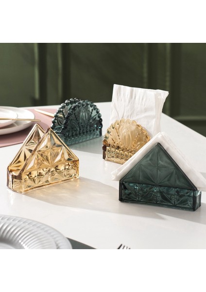 Santkuee Iskandinav Vintage Cam Doku Tutucu Masaüstü Dekorasyon Ev Peçete Tutucu Otel Cafe Depolama Rafı Kule Tutucu C (Yurt Dışından) modelleri