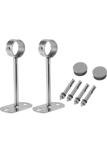 Santkuee Tavan Montaj Braketi, Gardırop Boru Braketi, 32MM Çap, Gardırop Çubuğu Kolu Destek Tutucu Boru Flanş Soketi 2 Adet (150MM) (Yurt Dışından)