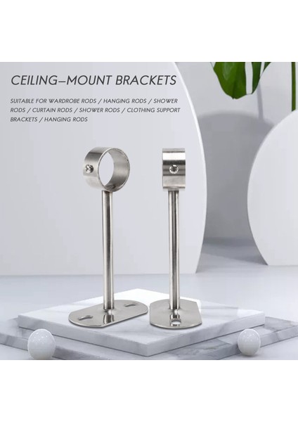 Santkuee Tavan Montaj Braketi, Gardırop Boru Braketi, 32MM Çap, Gardırop Çubuğu Kolu Destek Tutucu Boru Flanş Soketi 2 Adet (150MM) (Yurt Dışından) fiyatları