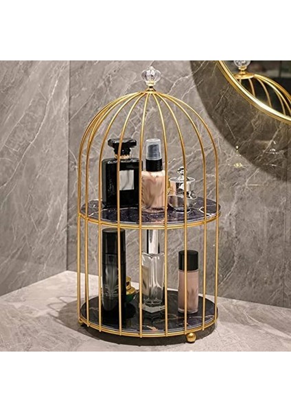 Santkuee Demir Sanat Iskandinav Kuş Kafesi Raf Ruj Parfüm Kozmetik Cilt Bakım Ürünü Depolama Rafı Bitirme Masa Raf Siyah 23 cm (Yurt Dışından) fırsatları