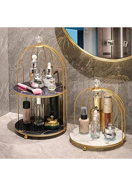 Santkuee Demir Sanat Iskandinav Kuş Kafesi Raf Ruj Parfüm Kozmetik Cilt Bakım Ürünü Depolama Rafı Bitirme Masa Raf Siyah 23 cm (Yurt Dışından) indirimleri