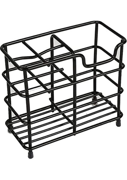 Santkuee Banyolar Için Diş Fırçası Tutucuları, Paslanmaz Çelik Banyo Siyah Diş Fırçalama ve Diş Macunu Tutucu, Tuvalet Dekoru (Yurt Dışından)