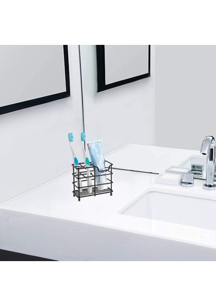 Santkuee Banyolar Için Diş Fırçası Tutucuları, Paslanmaz Çelik Banyo Siyah Diş Fırçalama ve Diş Macunu Tutucu, Tuvalet Dekoru (Yurt Dışından) fiyatları